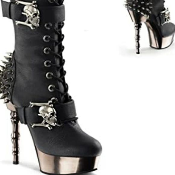 Demonia- Muerto black thigh high boots - Picture 3 of 5